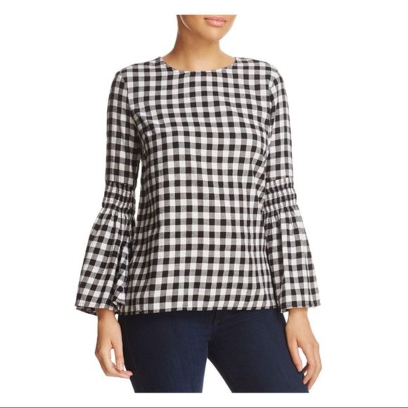 Beach Lunch Lounge Roberta Bell Sleeve Smocked Top L - Picture 4 of 16